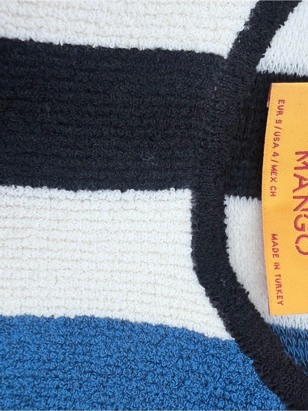 Mango Striped Knit Mini Dress - Green/Blue/Yellow/Black/Cream - Picture 4 of 4